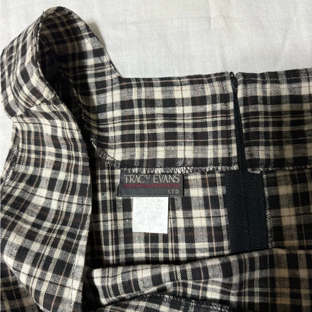 Tracy Evans Vintage Black and White Plaid Mini Dress - Picture 2 of 5